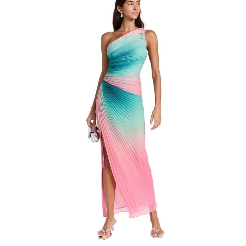BNWT Rocco Sand Ombré One-Shoulder Maxi Dress - Size XS - Picture 3 of 9